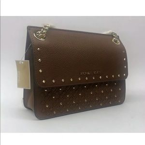 Michael Kors Kathy Small Crossbody Brown Studded
